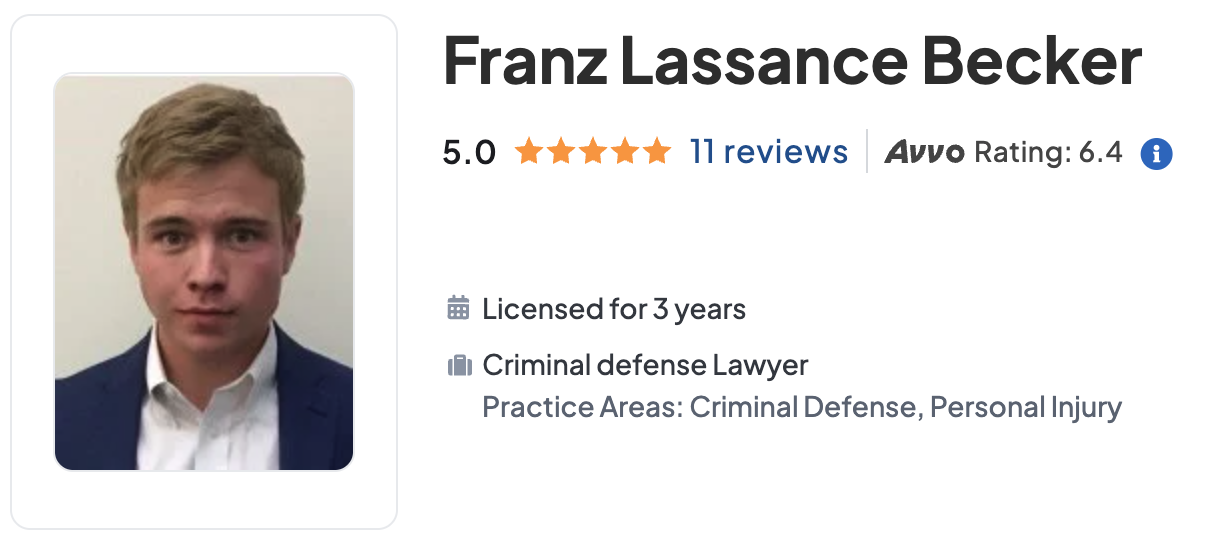 Franz Lassance Becker — 5.0 rating, 11 reviews on Avvo